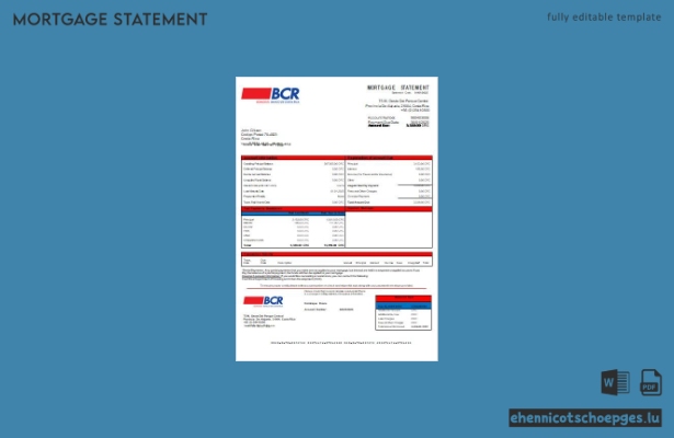 Costa Rica – Beispiel eines Kontoauszugs der Bank von Costa Rica für Hypotheken